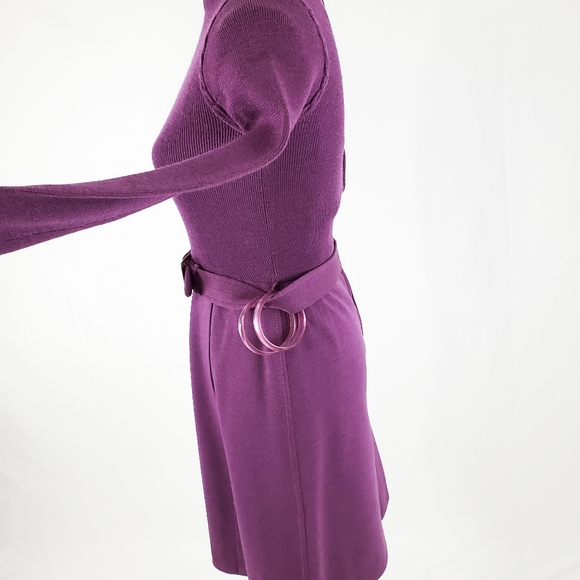 Vintage Alvin's Wool Dress Purple Size 8 - Picture 13 of 15